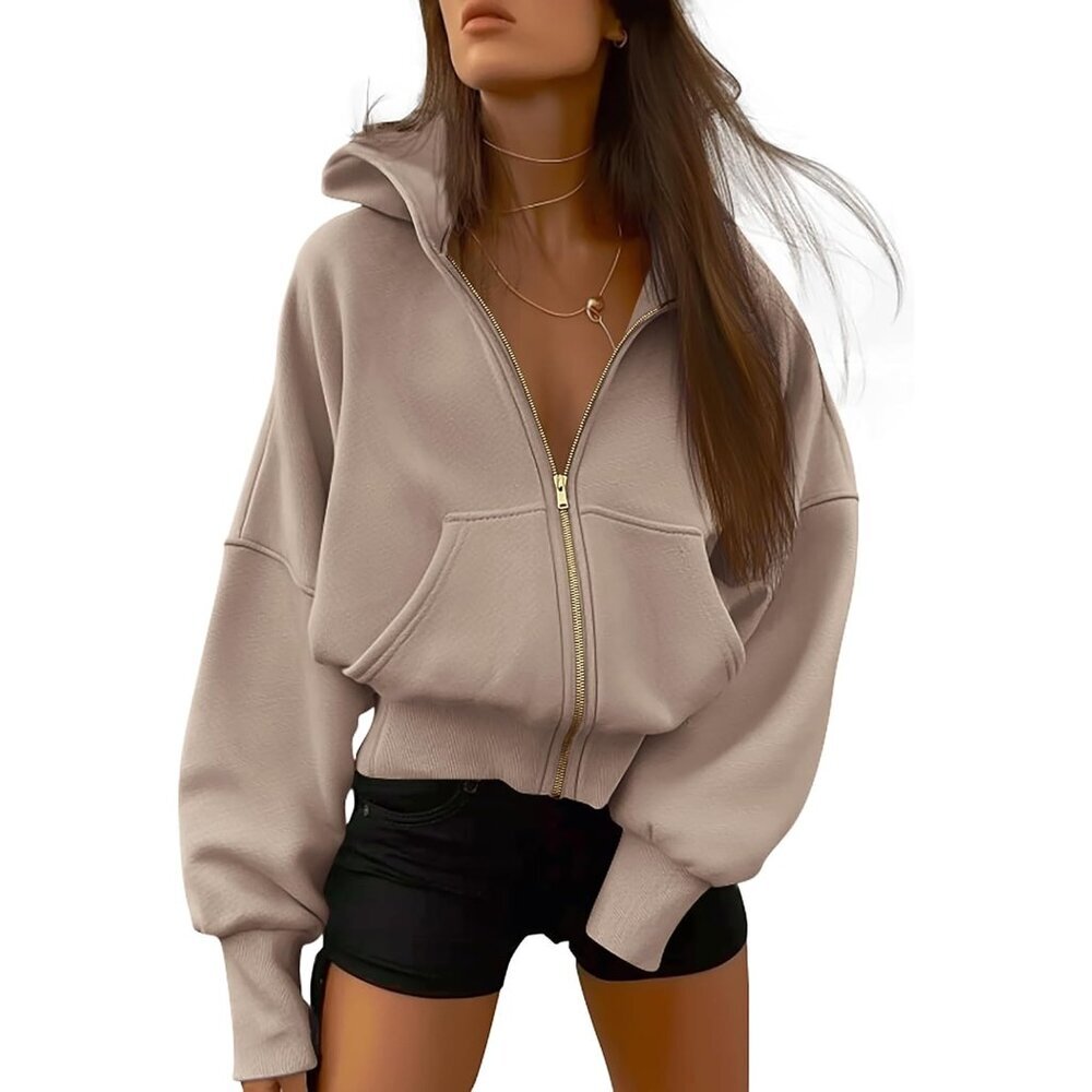 Hoodies For Women Spring Clothing 2026 Long Sleeve Zip Up Fleece Fashion Sweatsh